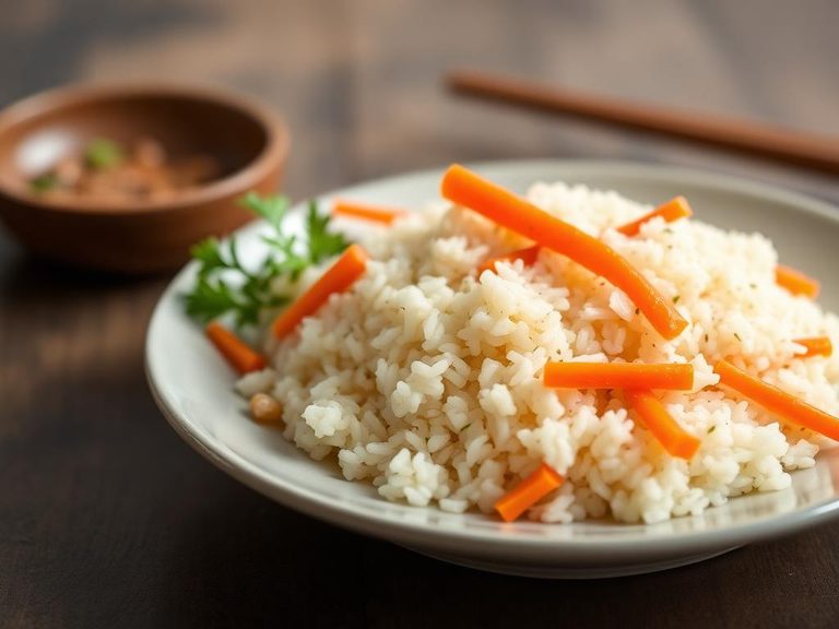 Simple Steamed Rice with Carrots