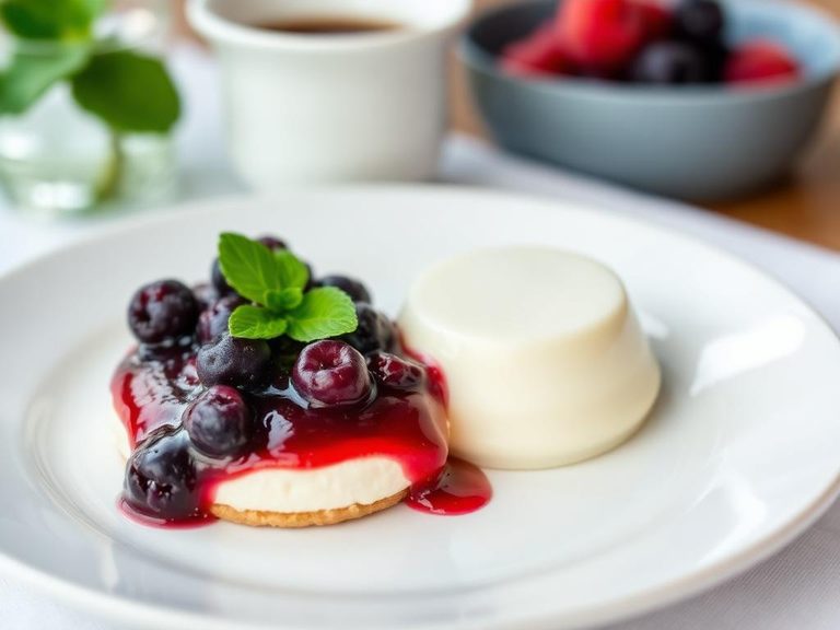 Simple Vanilla Dessert with Berry Compote