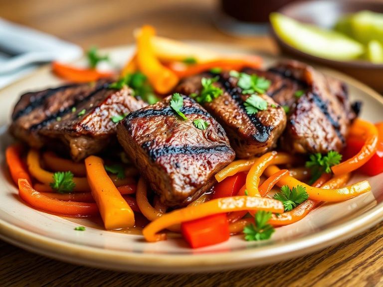 Sirloin steak fajitas
