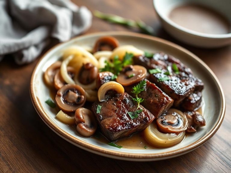 Sirloin Tips with Mushrooms and Onions