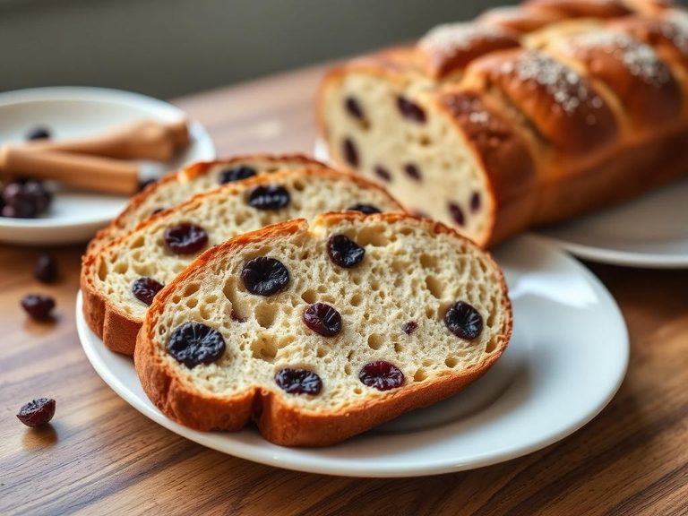 Sliced for a raisin bread