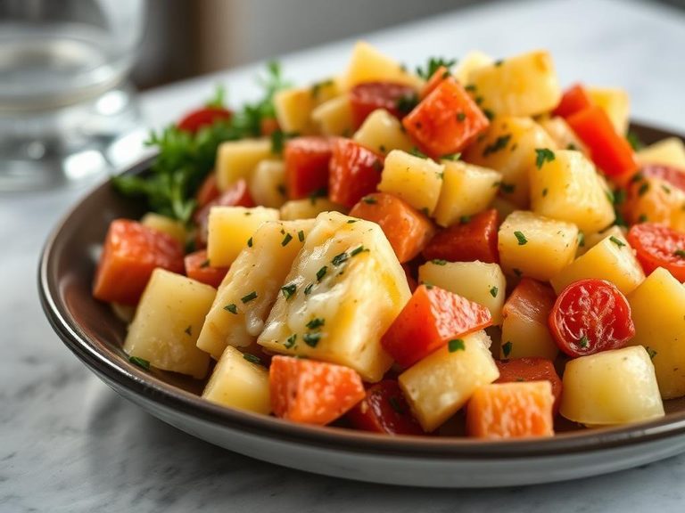 Sliced into a German potato salad