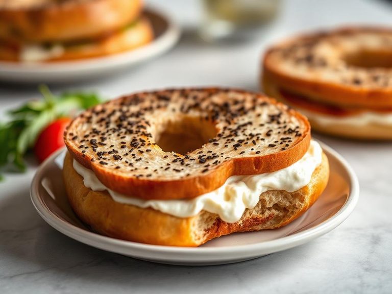 Sliced on a Bagel with Cream Cheese