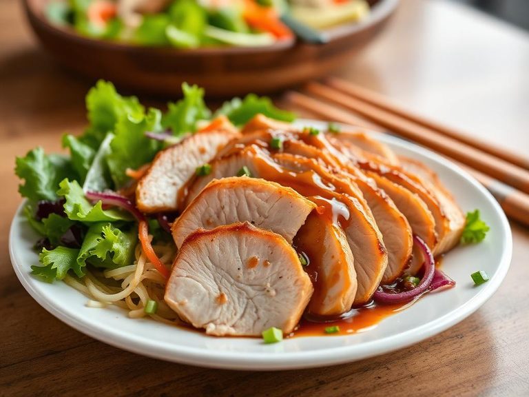 Sliced Pork Salad with Asian Dressing