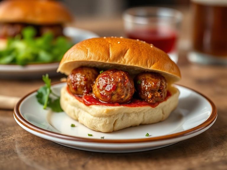 Slider for a mini meatball sub