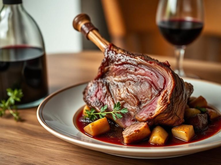 Slow-Roasted Lamb Shank with Red Wine