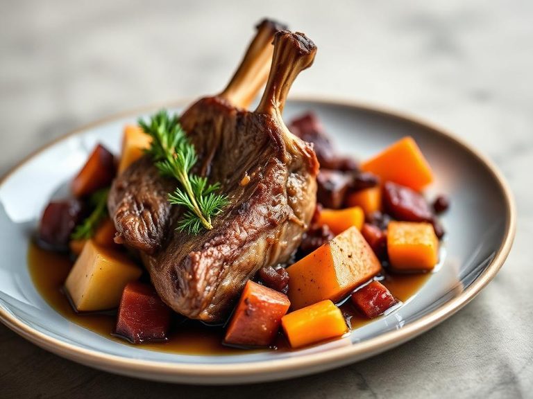 Slow-Roasted Veal Shank with Root Vegetables