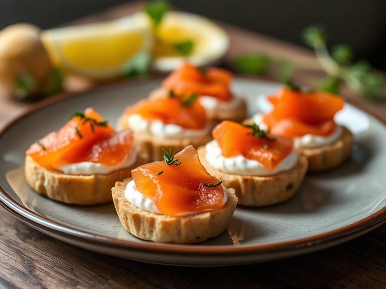 Smoked salmon and cream cheese bites