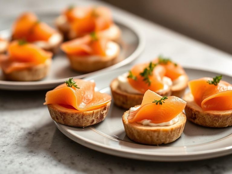 Smoked Salmon and Cream Cheese Canapés