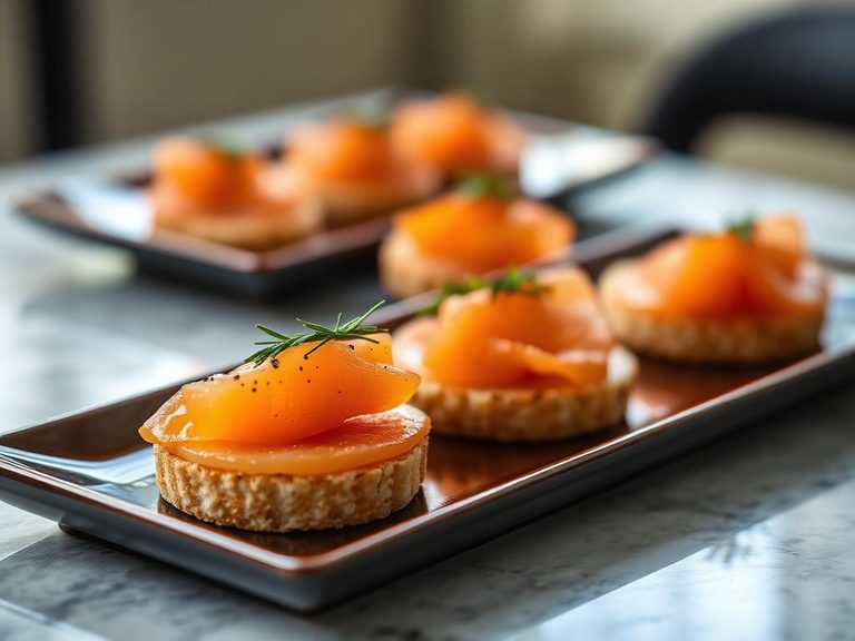 Smoked salmon canapés