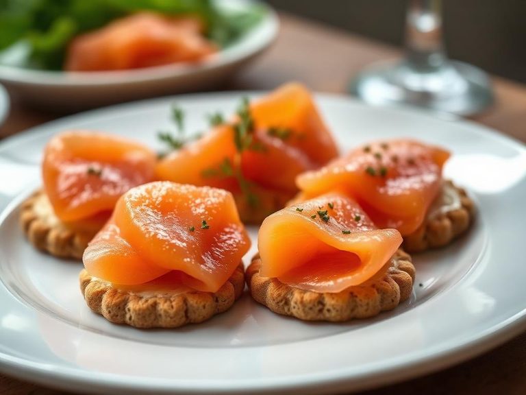 Smoked Salmon on Crackers
