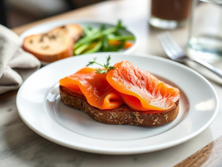 Smoked salmon on pumpernickel