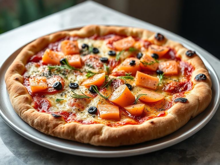 Smoked salmon pizza