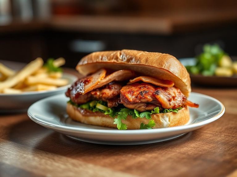Smoked turkey leg sandwich