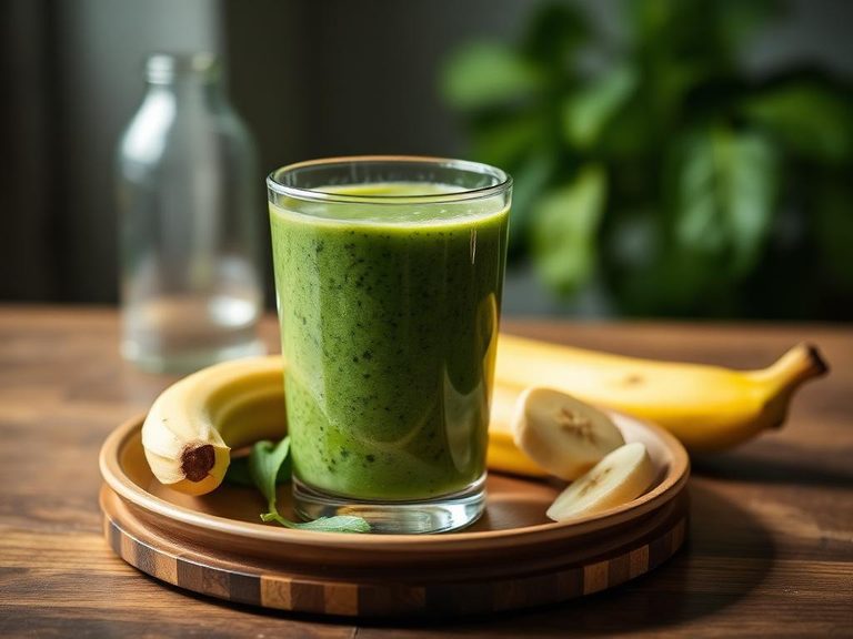 Smoothie base blended with spinach and banana