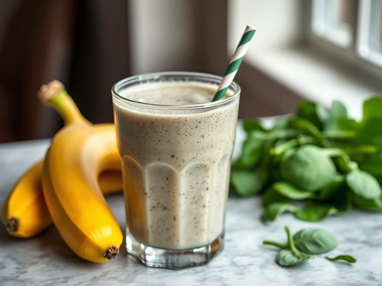 Smoothie base with banana and spinach
