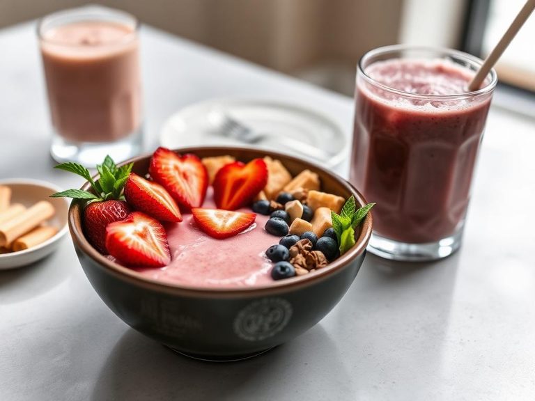 Smoothie bowls and protein shakes