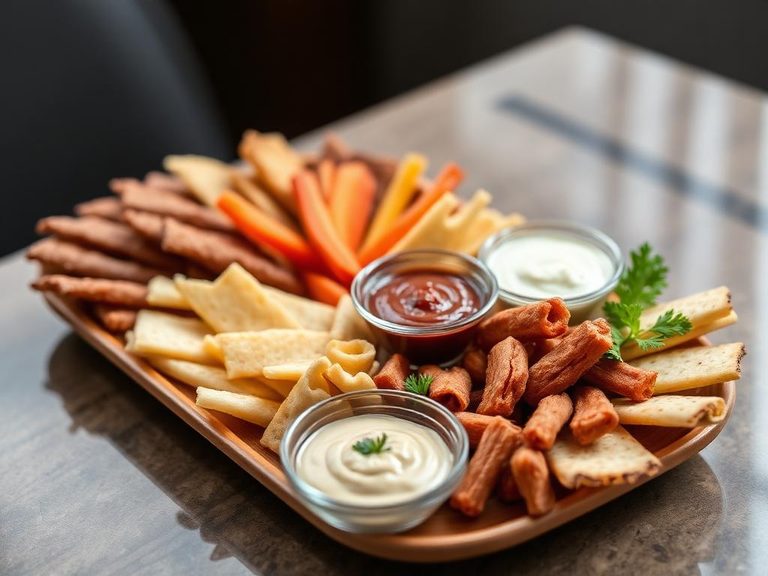 Snack platter with dips