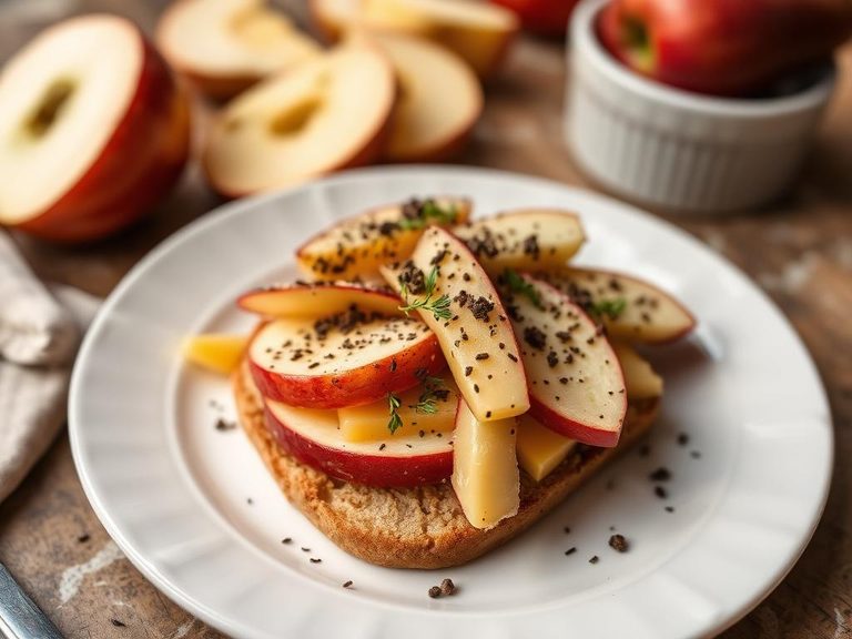 Snack with sliced apples and cheddar