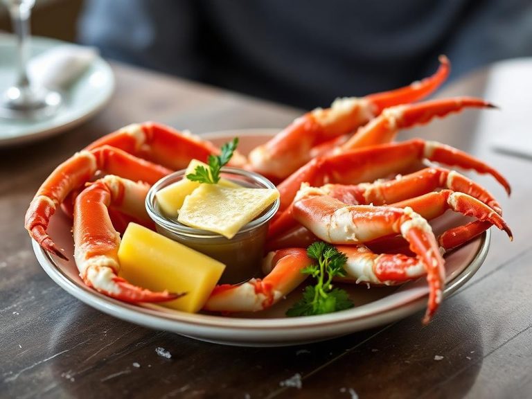 Snow crab legs with drawn butter