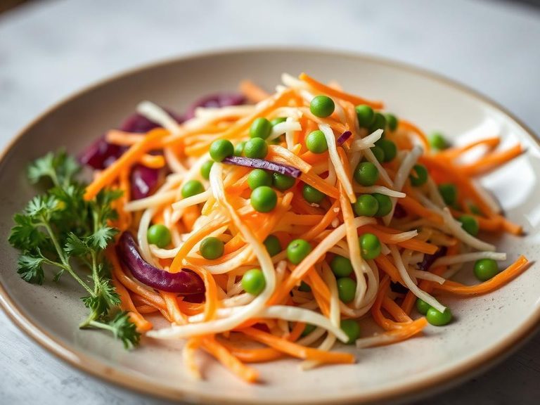 Snow pea and carrot slaw