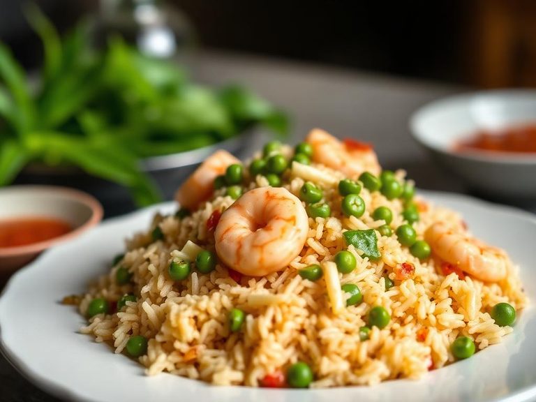 Snow Pea and Shrimp Fried Rice