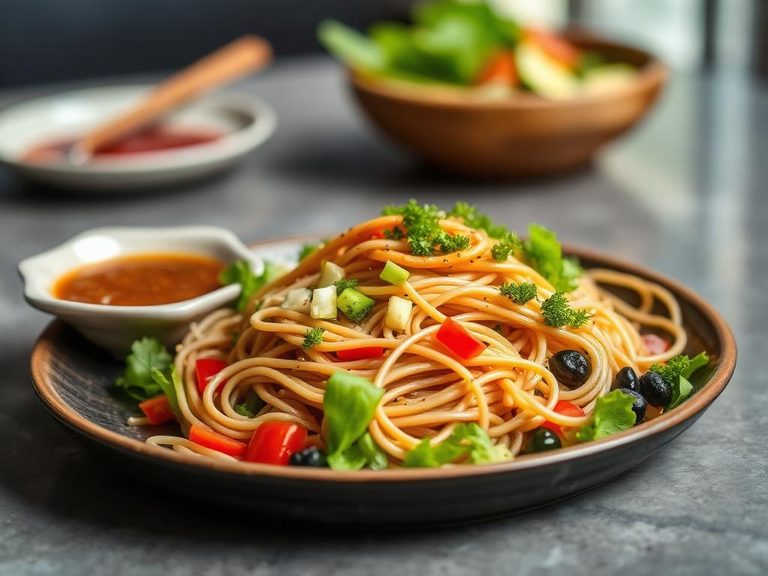 Soba Salad (chilled with vegetables and dressing)