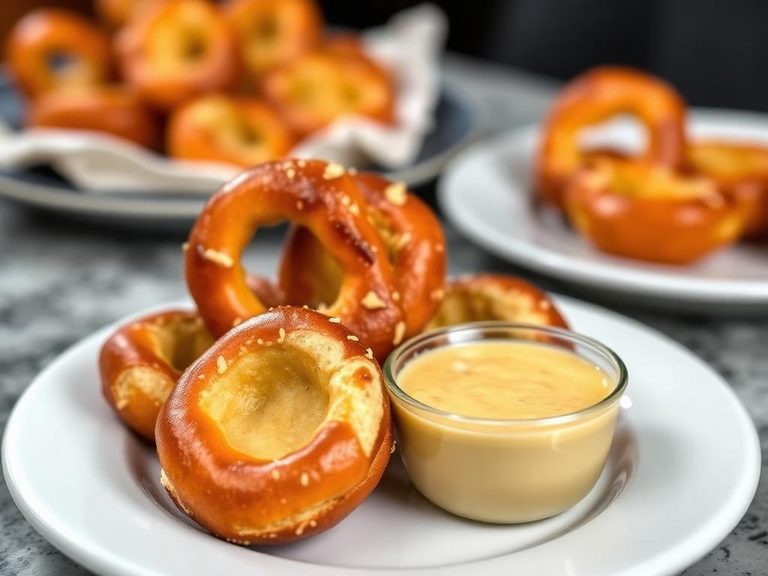 Soft Pretzel Bites with Cheese Sauce