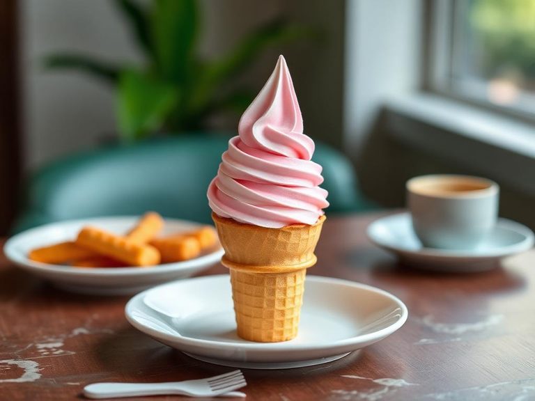 Soft-serve ice cream cone