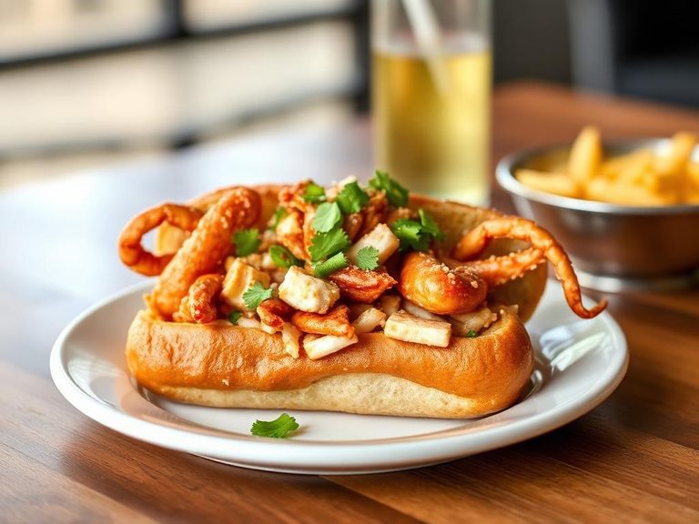 Soft-shell crab po' boy