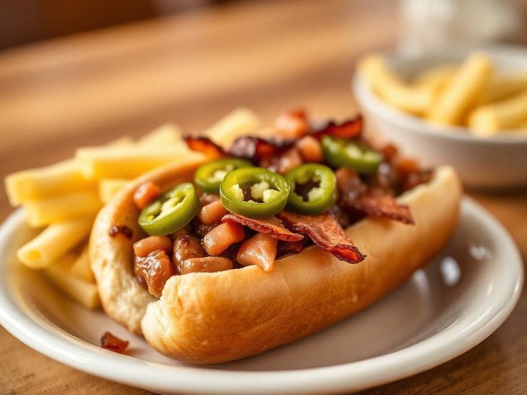 Sonoran Hot Dog with Bacon, Beans, and Jalapeños