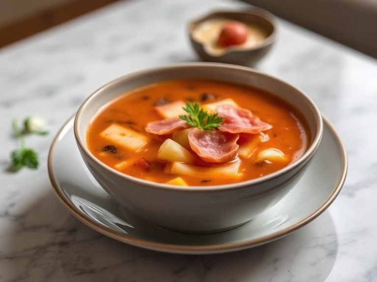 Sopa de Guisantes con Jamón