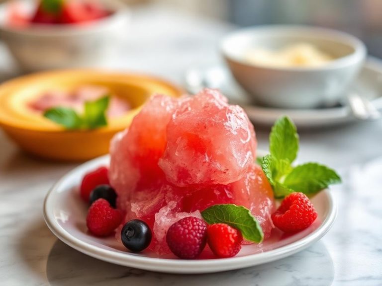 Sorbet or Granita (Italian frozen dessert)
