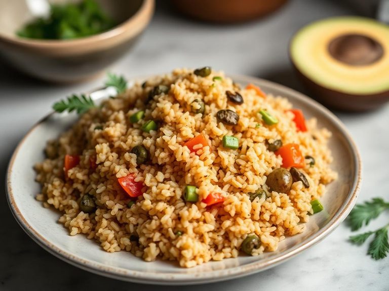 Sorghum Pilaf (a savory side dish cooked with broth and vegetables)