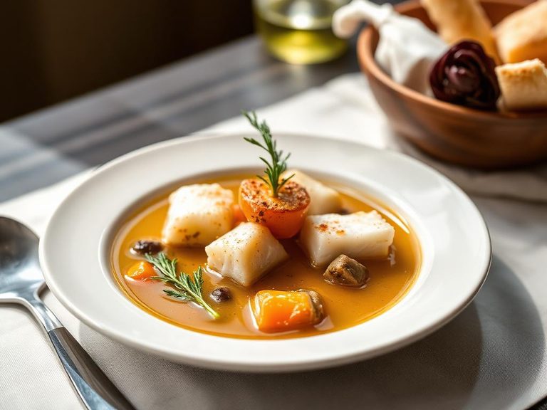 Sourdock and fish soup