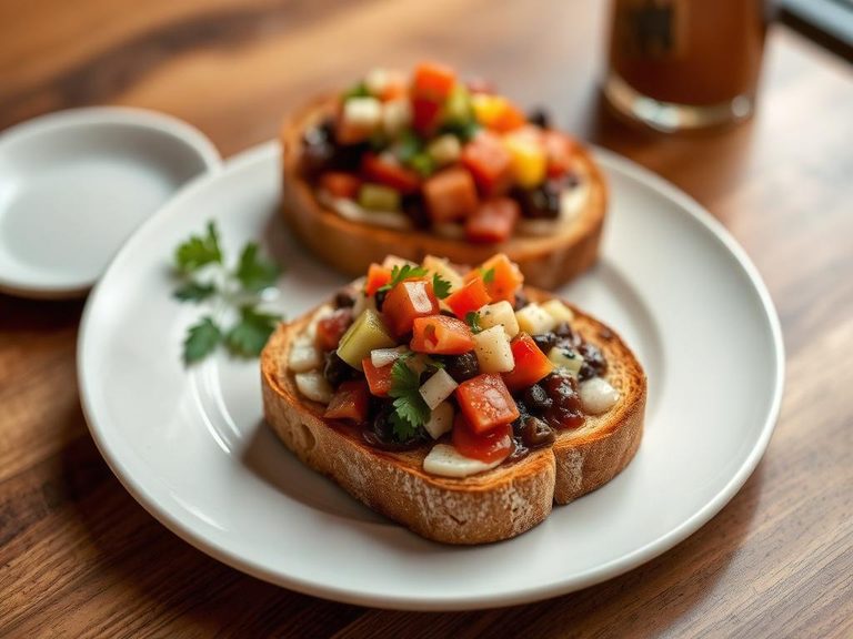 Sourdough toast with toppings