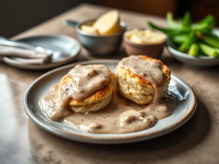 Southern-style biscuits and gravy
