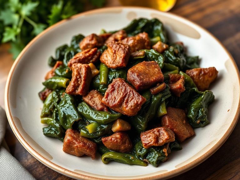 Southern-style collard greens with smoked meat