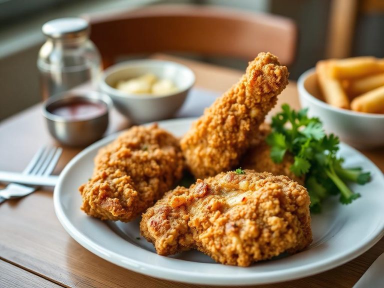 Southern-style fried chicken dinner