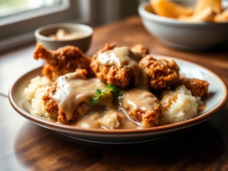Southern-style fried giblets and gravy