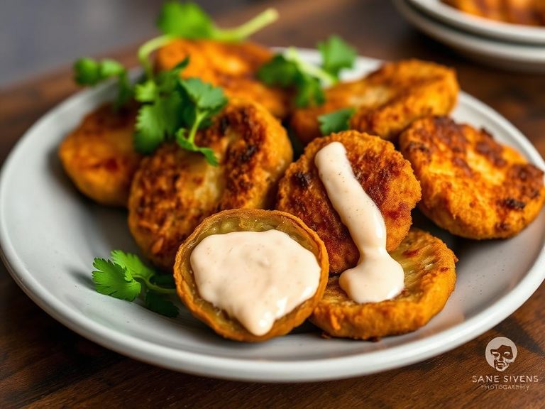 Southern-style fried green tomatoes with remoulade sauce