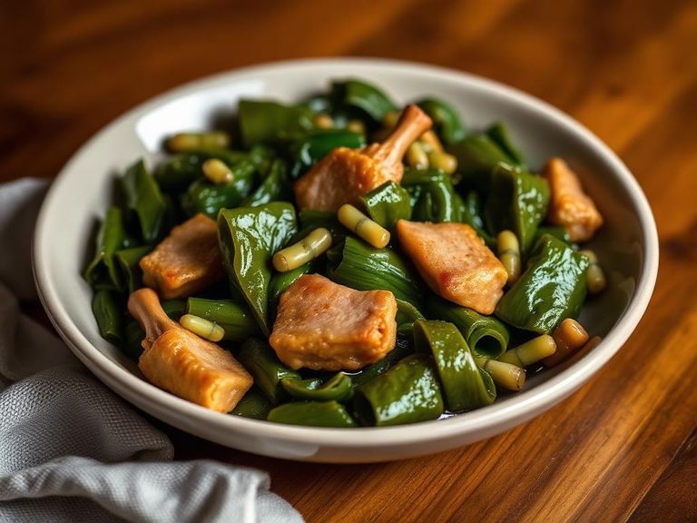 Southern-style turnip greens with ham hocks
