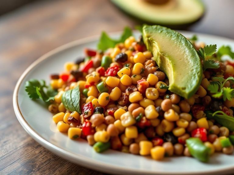Southwestern Pea Salad with Corn and Avocado