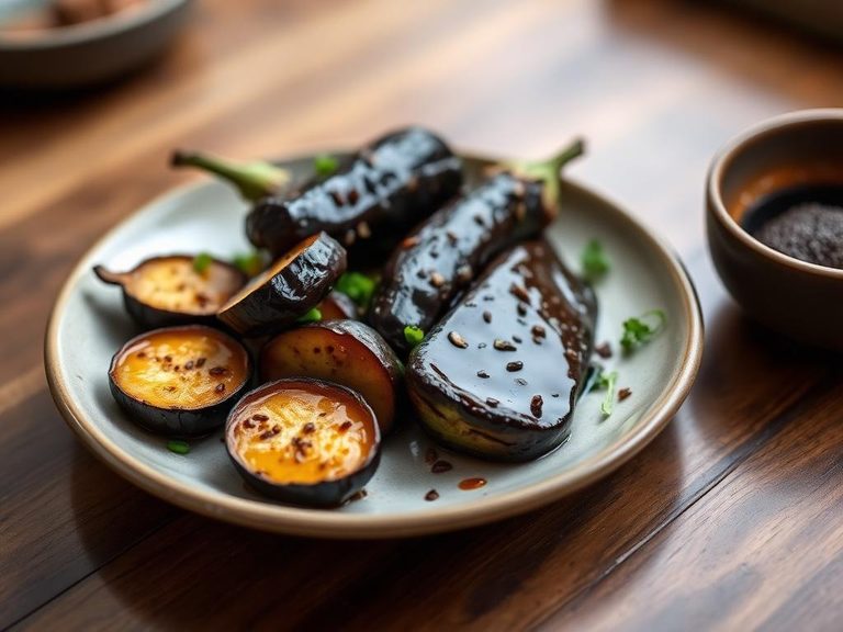 Soy-glazed eggplant