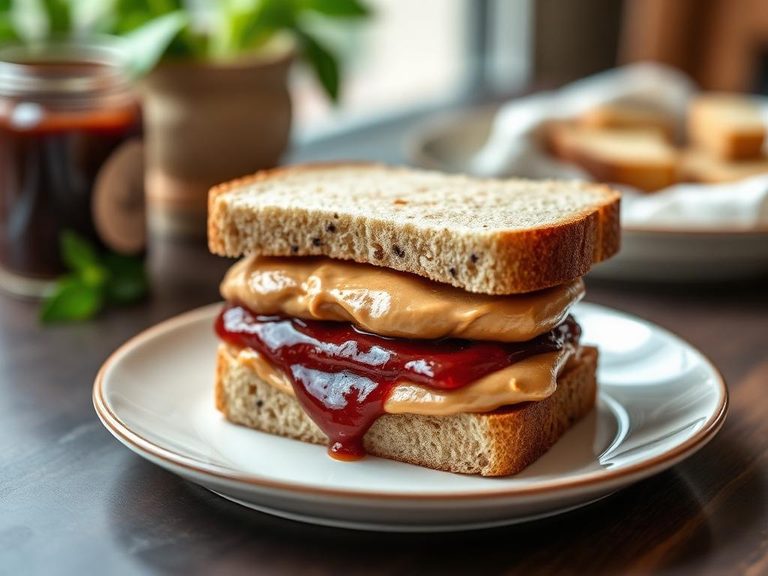 Soy nut butter and jelly sandwich