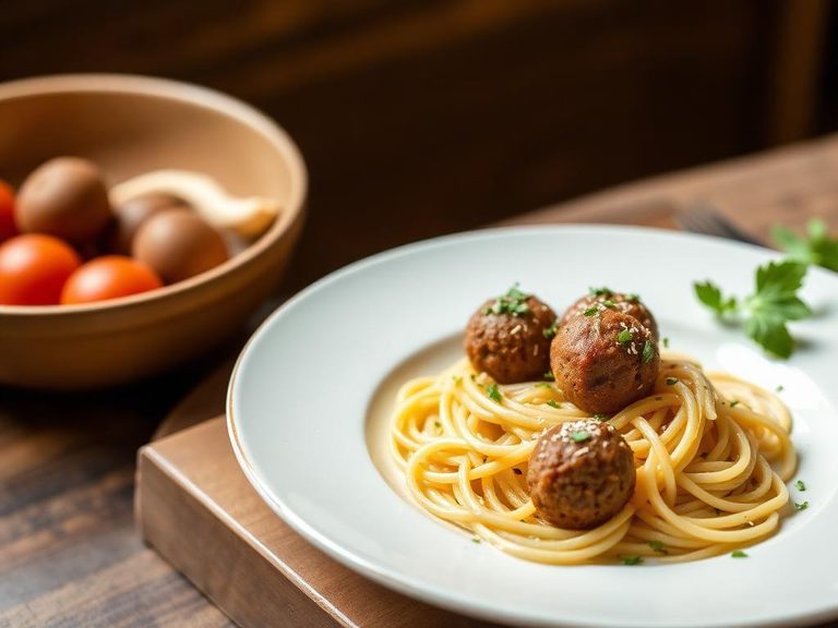 Spaghetti and meatless balls