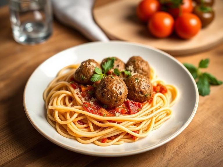 Spaghetti and Meatless Meatballs