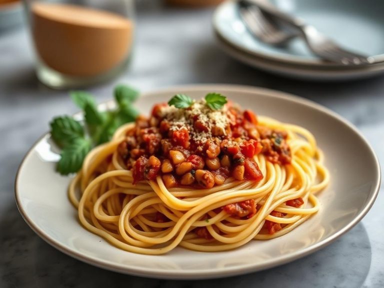 Spaghetti with Lentil Ragu