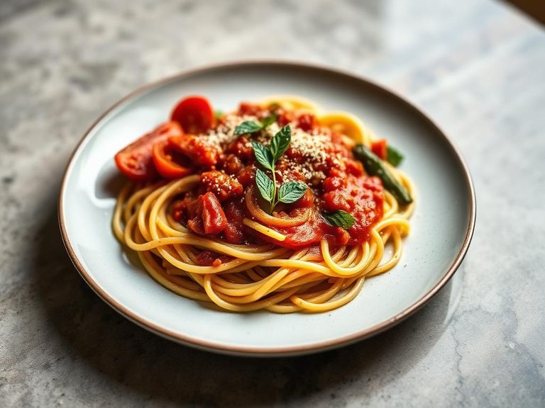 Spaghetti with Marinara and Vegetables