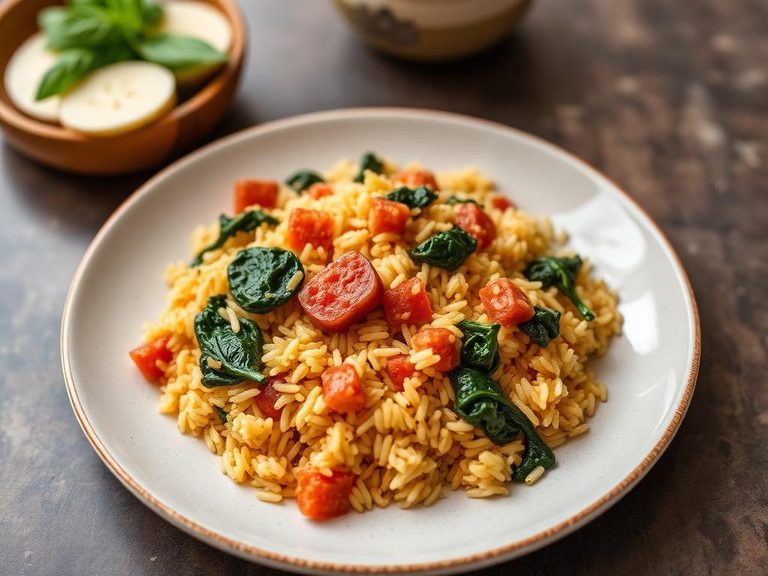 Spanish Rice with Spinach